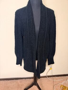Vintage Side Effects Open Front Thick Cardigan Soft Cozy Pockets M/L